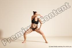 Underwear Martial art Woman White Moving poses Average long colored Dynamic poses Academic